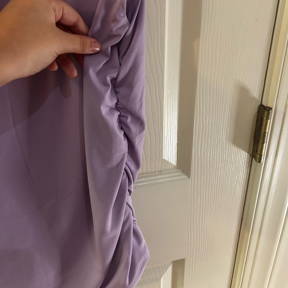 INTEMPO Lavender Rushed Halter Blouse Short Sleeve - Picture 5 of 8